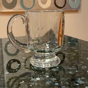 Vintage Princess House Heavy Thick Glass Heritage Footed Coffee Cappuccino Mug